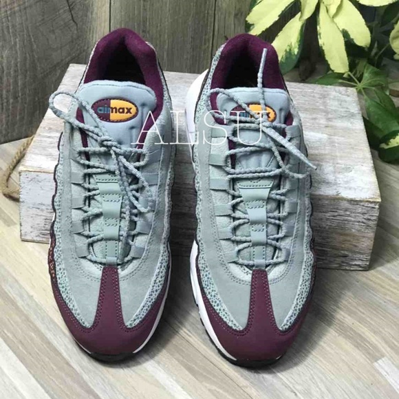 NWT Nike Air Max 95 Prm Bordeaux Grey W AUTHENTIC - Picture 5 of 8